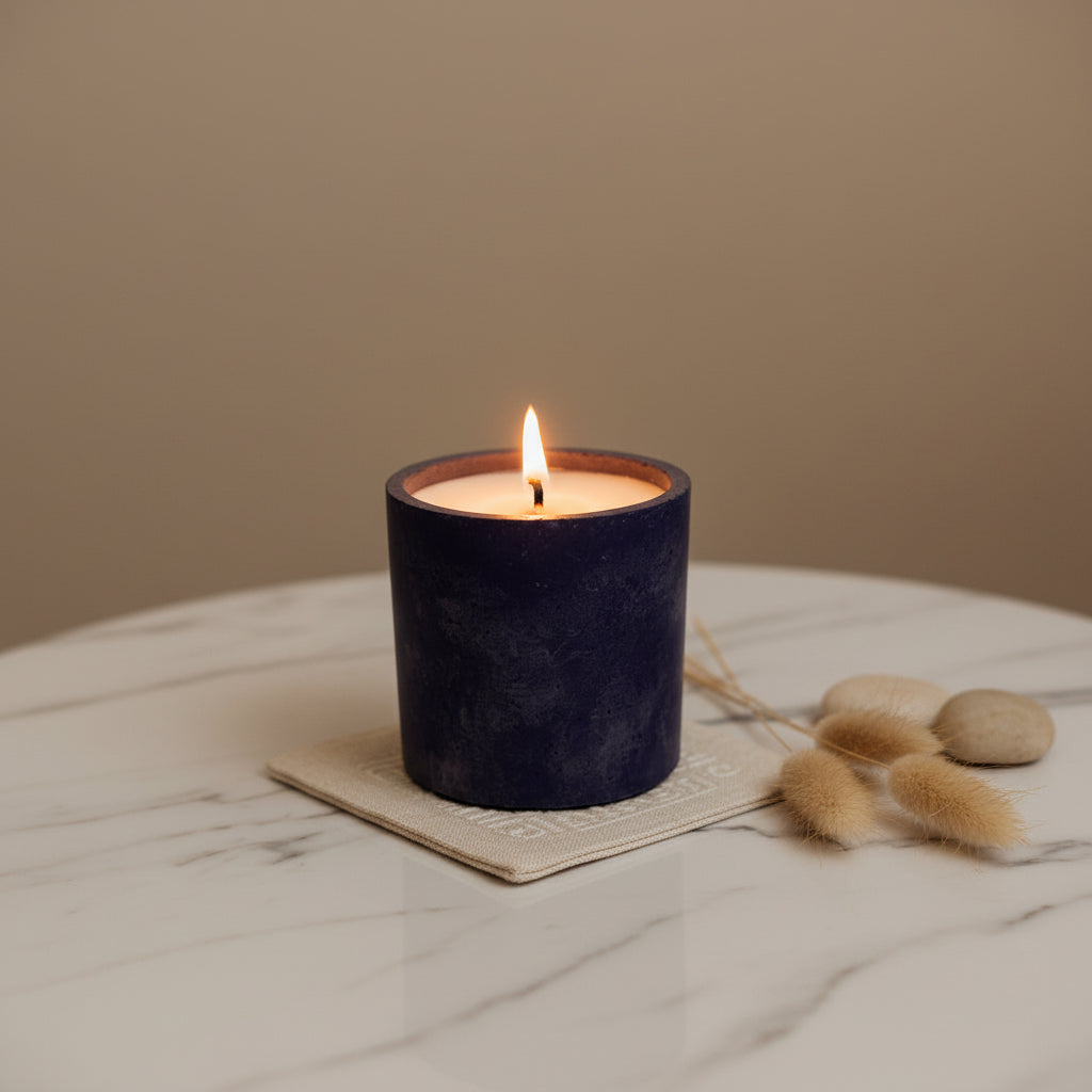 9.5 oz Candle🕯️in our Round Concrete Container