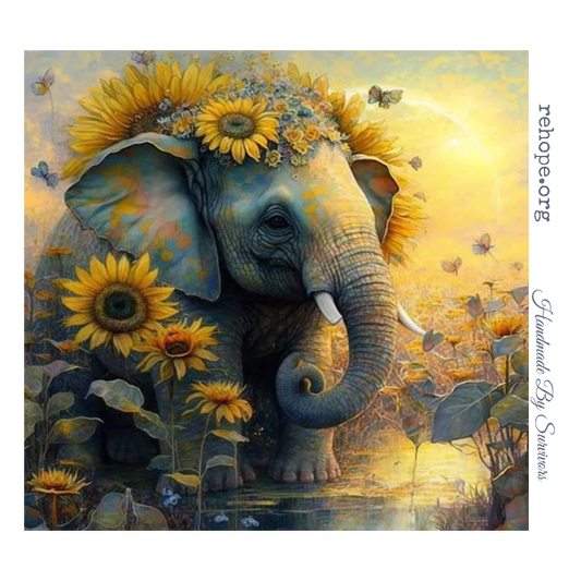 A. Elephant & sunflowers