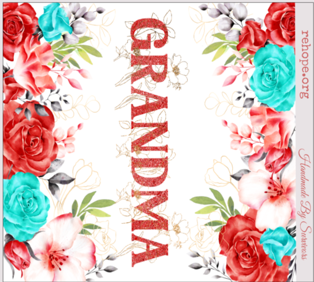 N. Grandma Blue & Red Floral