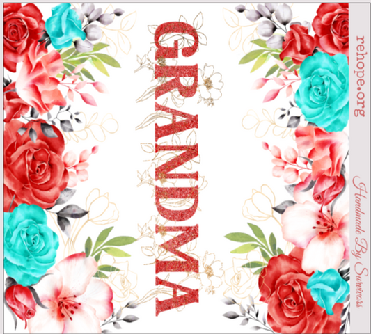 N. Grandma Blue & Red Floral