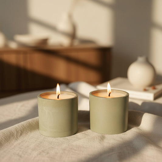 9.5 oz Candle🕯️in our Round Concrete Container